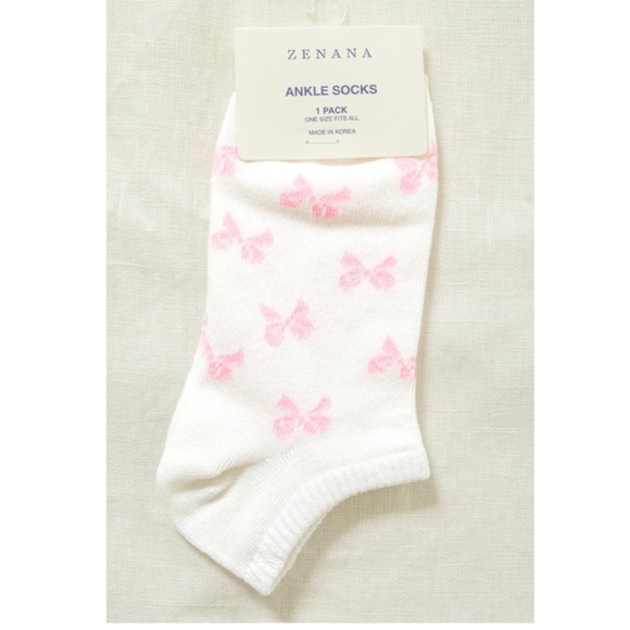 White Bow Ribbon Socks - Picture 1 of 1